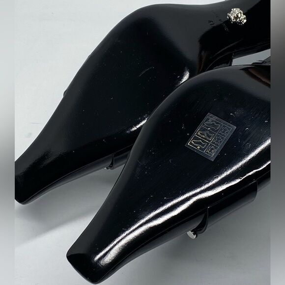 Versace Medusa Buckle Leather Slingback Pumps size 41 - Picture 14 of 15